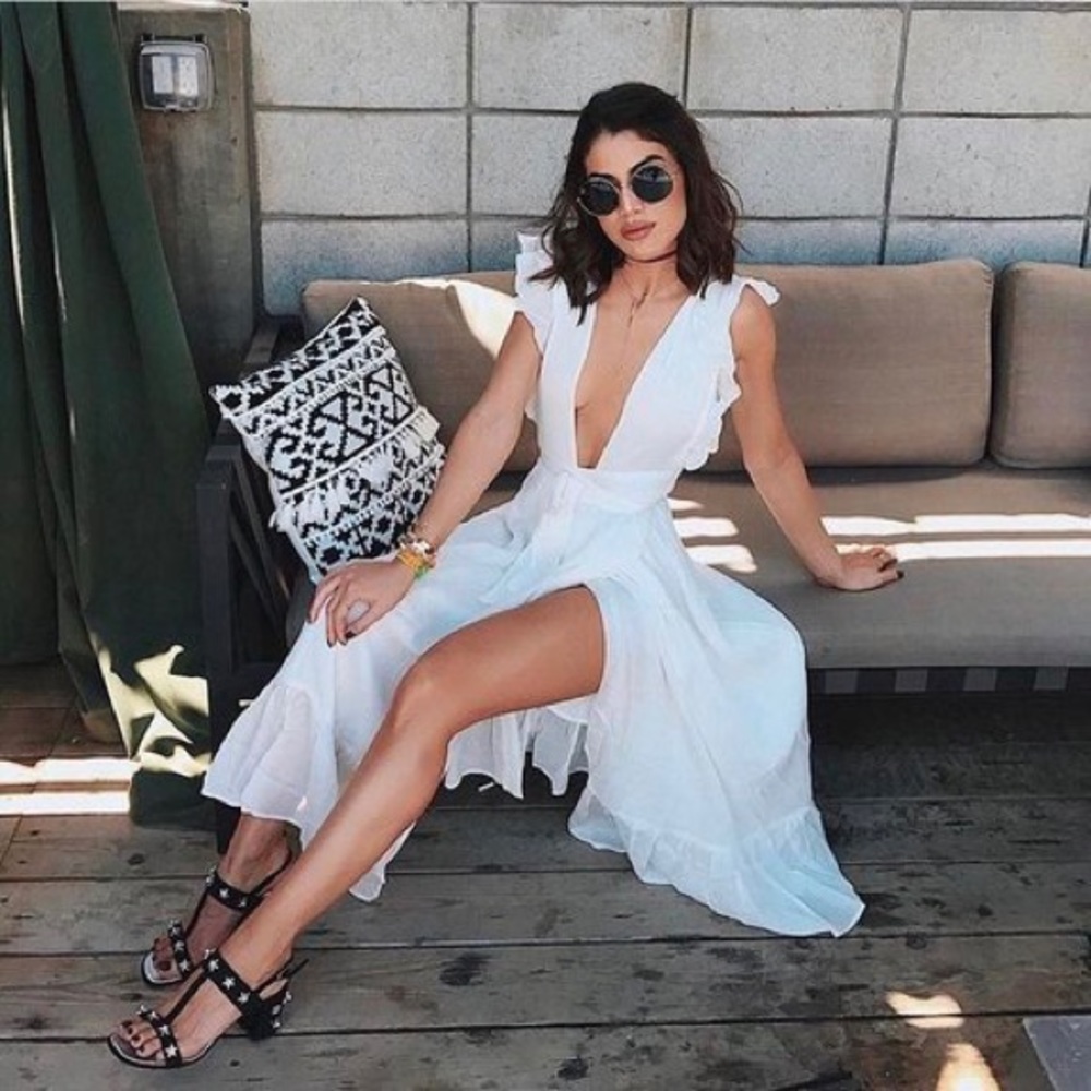 Majorelle most wood dress in white